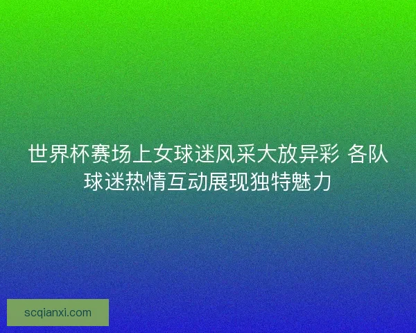 世界杯赛场上女球迷风采大放异彩 各队球迷热情互动展现独特魅力